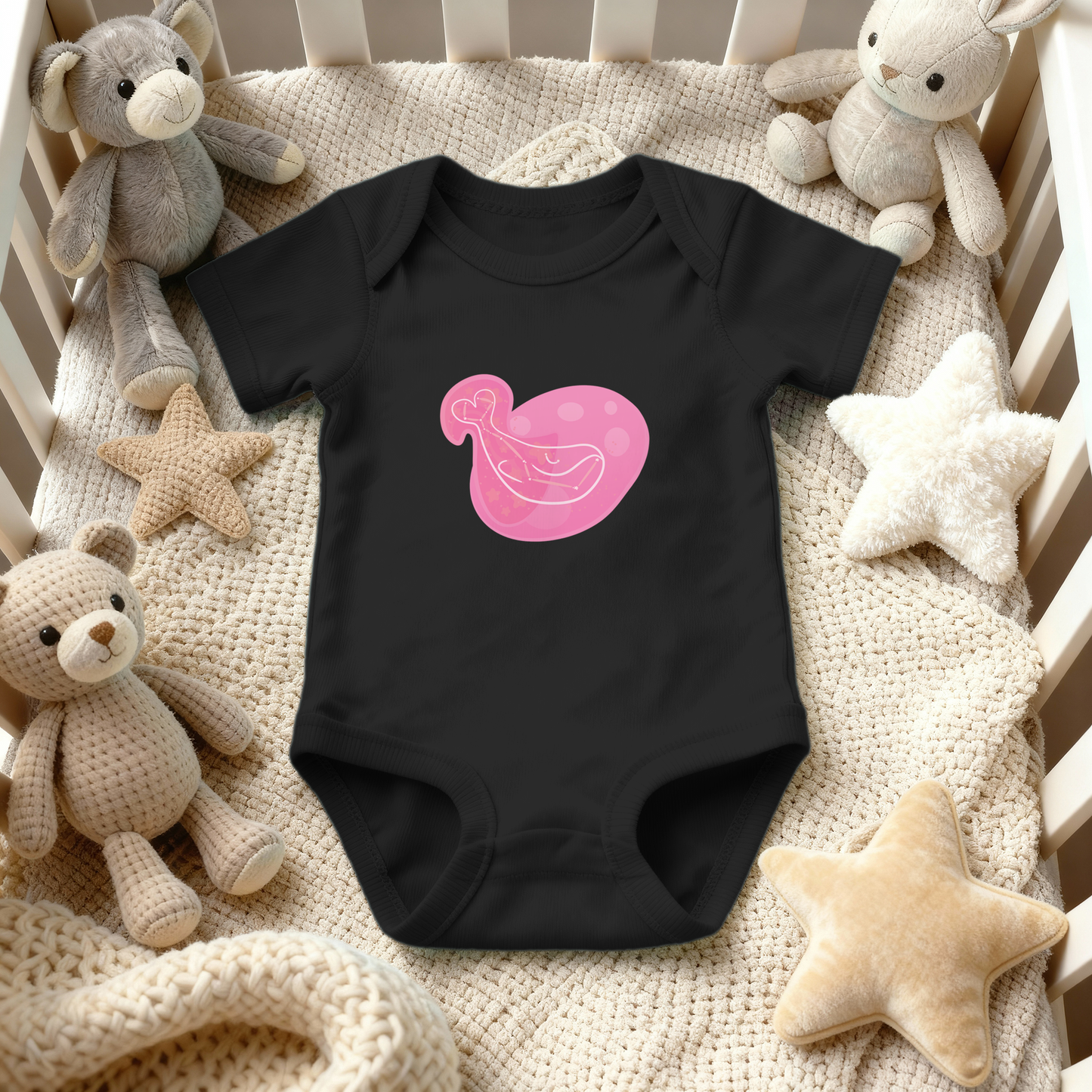 Mir the Spunky Calf Astral Dusk Traces on Infant Baby Rib Bodysuit