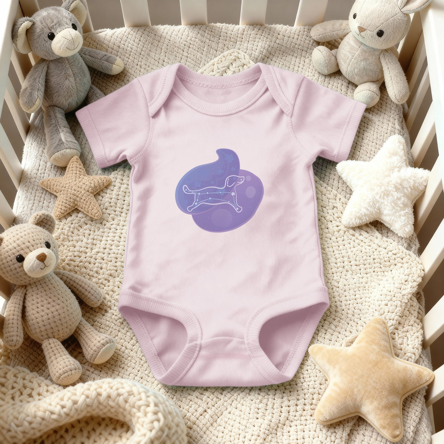 Rius the Loyal Puppy Astral Nadir Traces on Infant Baby Rib Bodysuit