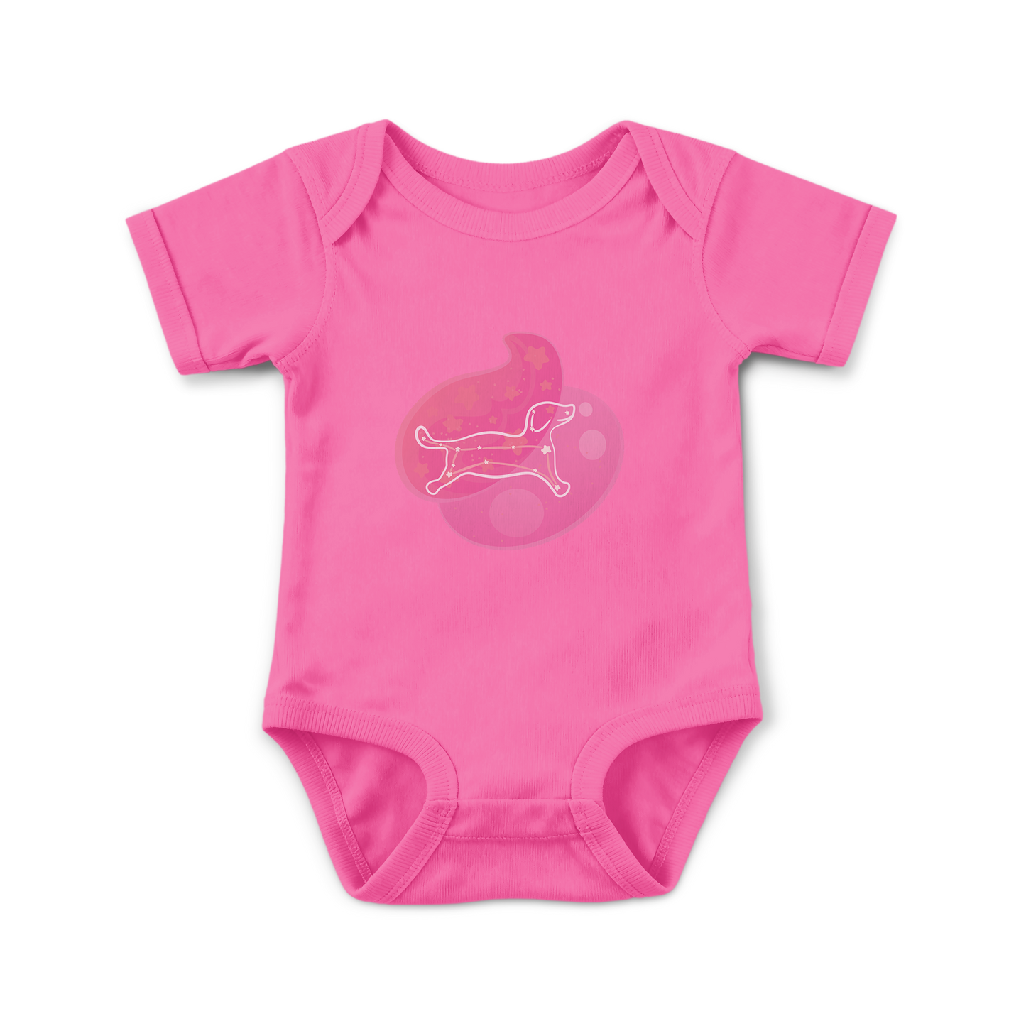 Rius the Loyal Puppy Astral Dusk Traces on Infant Baby Rib Bodysuit