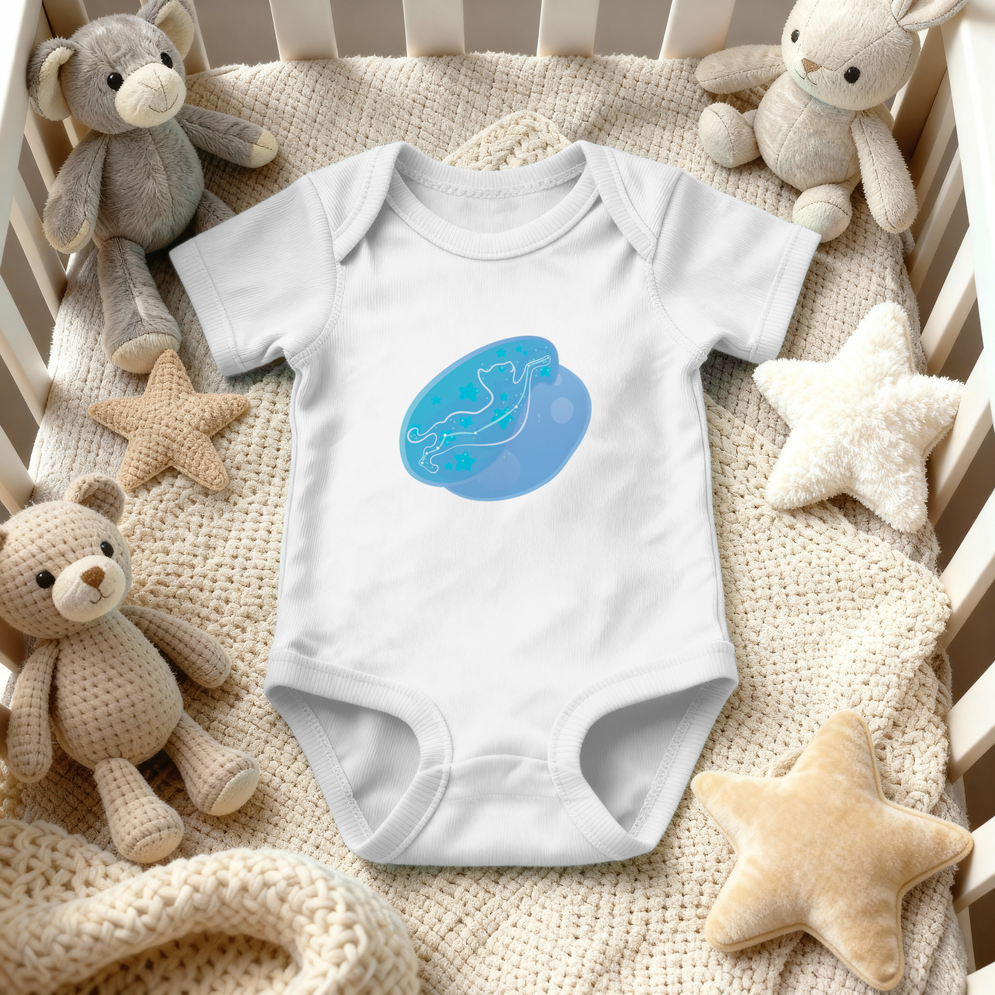 Lyn the Keen Kitten Astral Zenith Traces on Infant Baby Rib Bodysuit