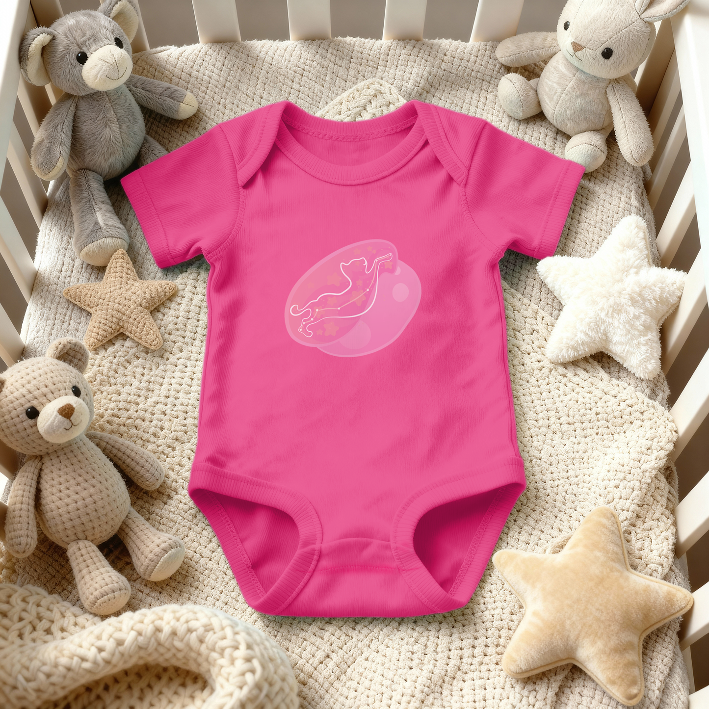 Lyn the Keen Kitten Astral Dusk Traces on Infant Baby Rib Bodysuit