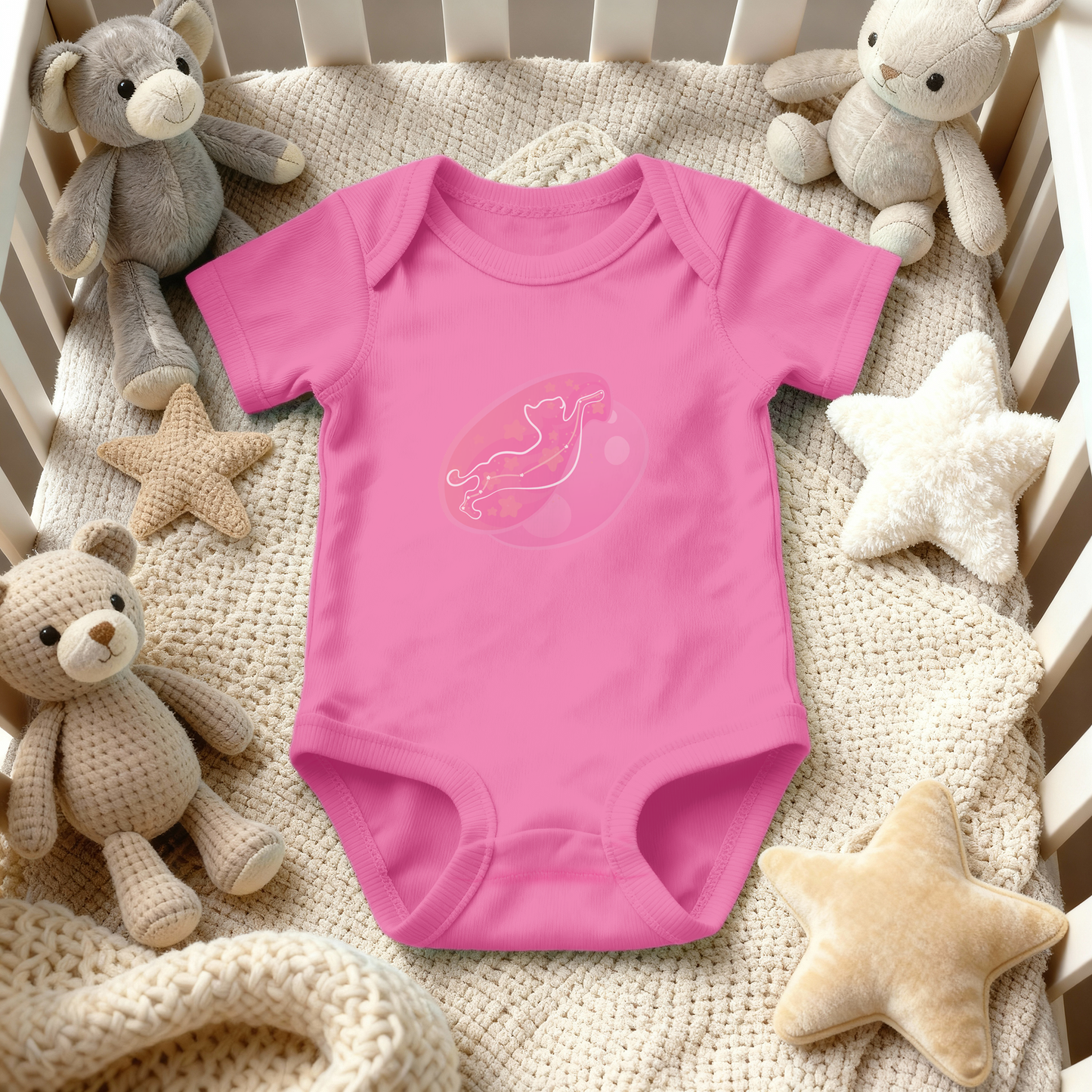 Lyn the Keen Kitten Astral Dusk Traces on Infant Baby Rib Bodysuit